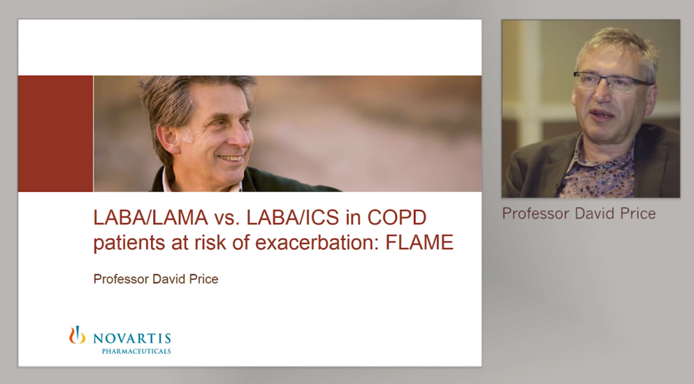 LABA/LAMA vs LABA/ICS in COPD patients at risk of exacerbation the FLAME trial david price