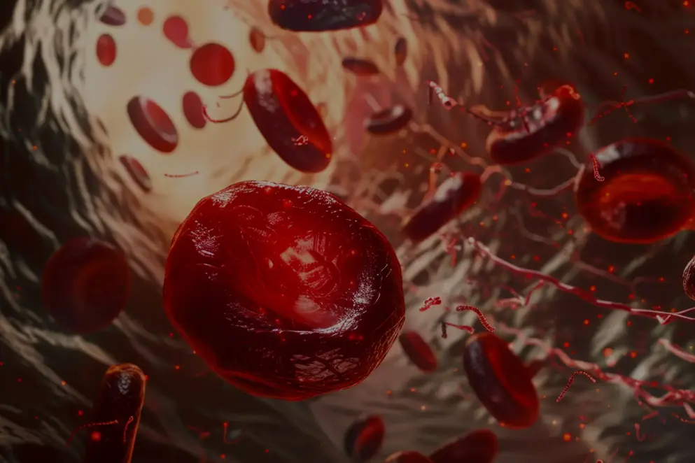 Image of AI generated blood clot formation that would require pharmacological treatments available for various vascular conditions, such as anticoagulants, anti platelet agents, and vasodilators