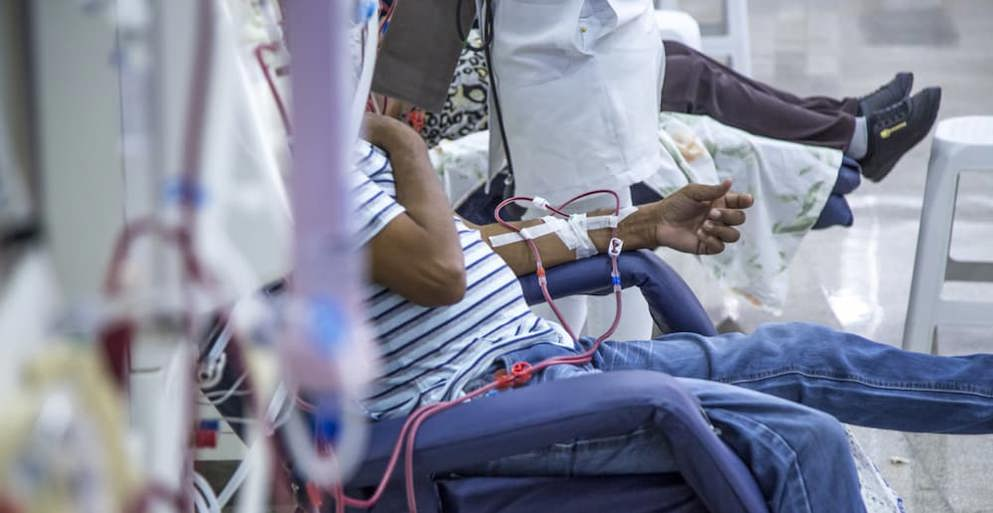 patient receiving dialysis, hospital image