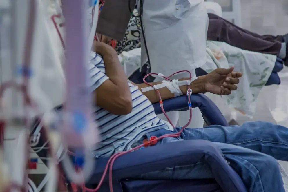 patient receiving dialysis, hospital image