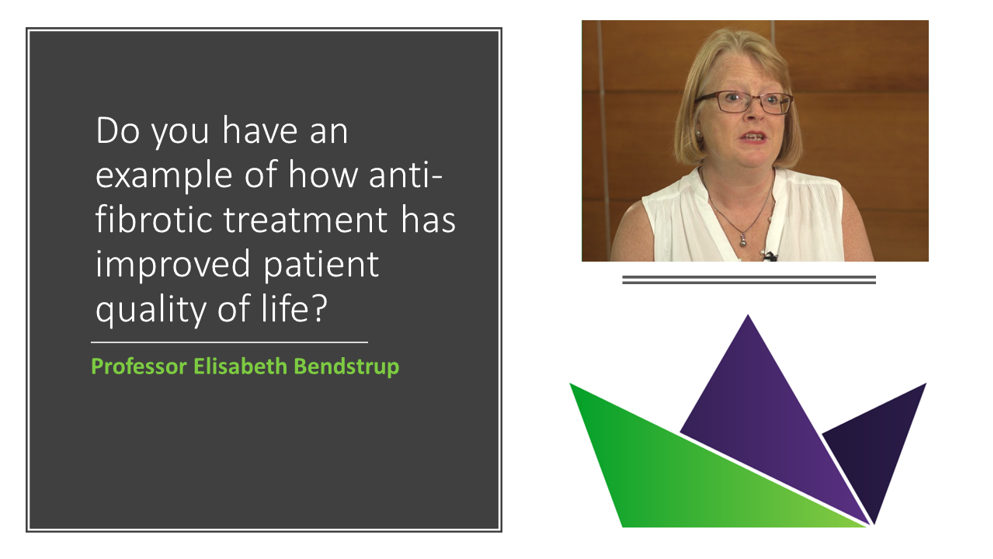 Do you have an example of how anti-fibrotic treatment has improved patient quality of life