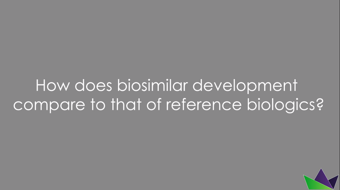 How does the biosimilar development compare to that of reference biologics?