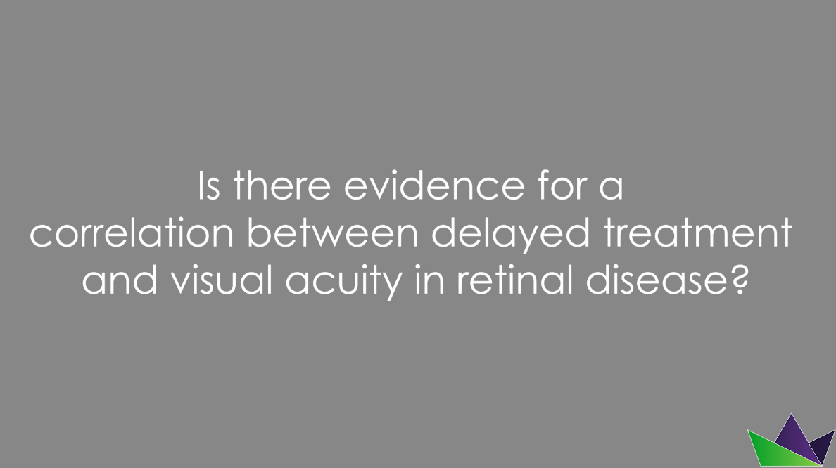Is there evidence for a correlation between delayed treatment and visual acuity in retinal disease?