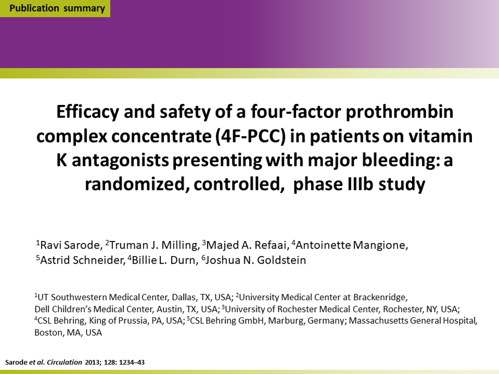 Efficacy and safety of 4F-PCC slides