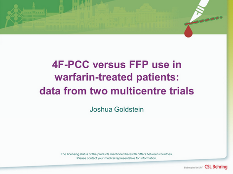 4F-PCC versus FFP use in warfarin-treated patients: data from two multicentre trials