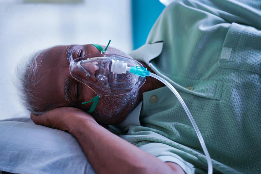 Man with oxygen mask