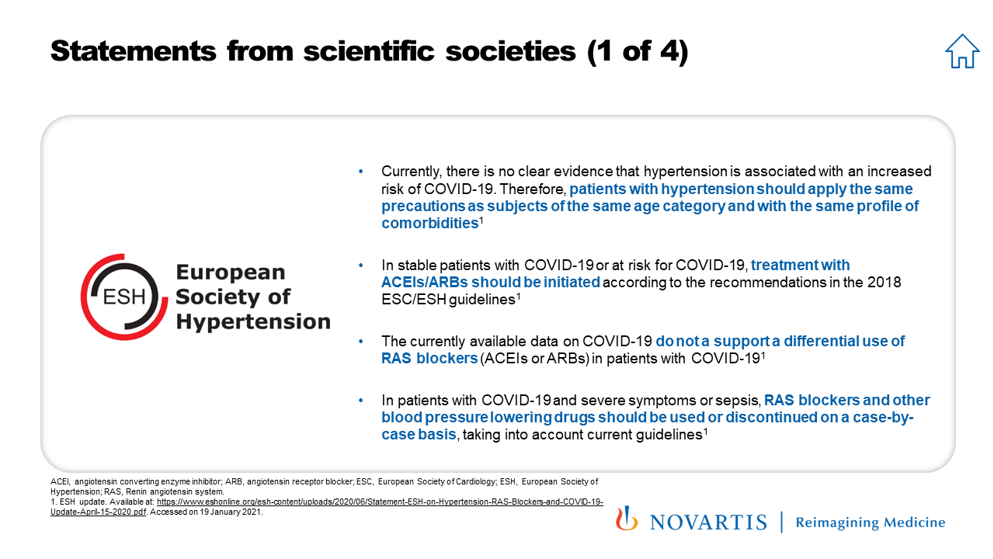 Statements from scientific societies 1 - Hypertension update: use of ACEIs and ARBs in the context of COVID-19