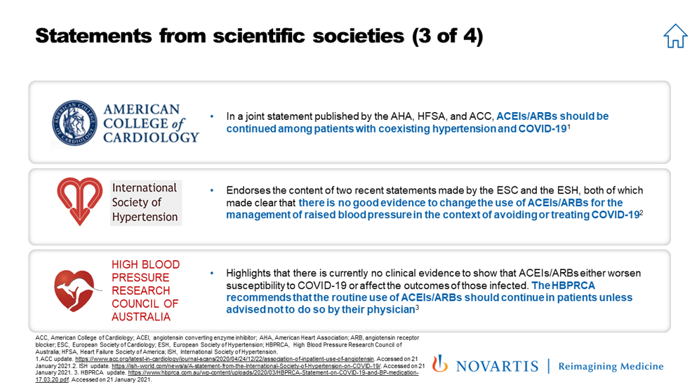 Statements from scientific societies 3 - Hypertension update: use of ACEIs and ARBs in the context of COVID-19