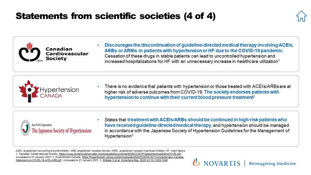 Statements from scientific societies 4 - Hypertension update: use of ACEIs and ARBs in the context of COVID-19