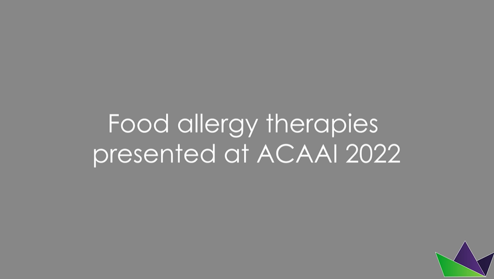 Food allergies therapies presented at ACAAI 2022 - Dr Lieberman