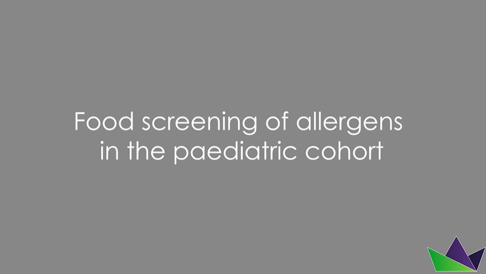 Food screening of allergens in the paediatric cohort - Douglas Mack