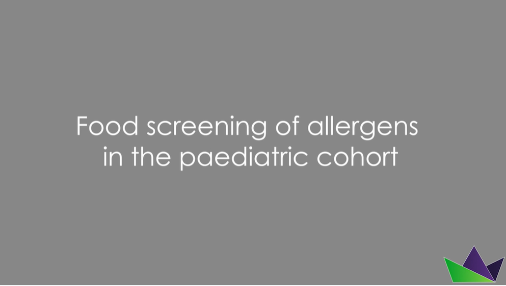 Food screening of allergens in the paediatric cohort