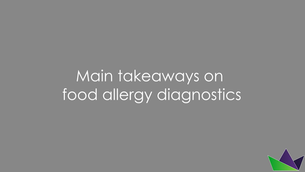 Main takeaways on food allergy diagnostics