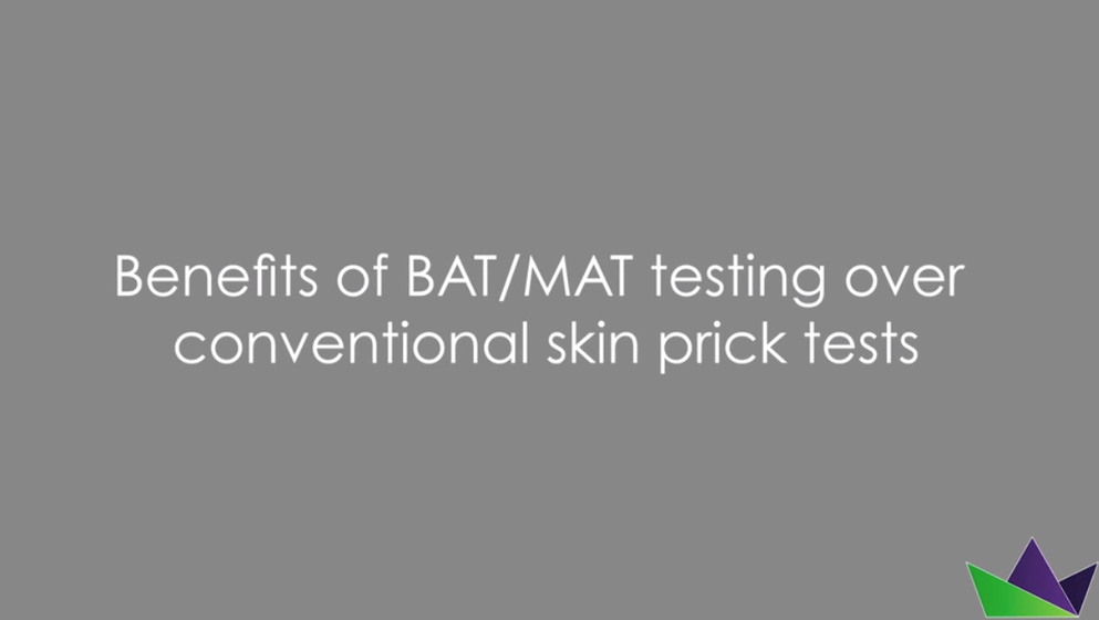 Benefits of BAT/MAT testing over conventional skin prick tests