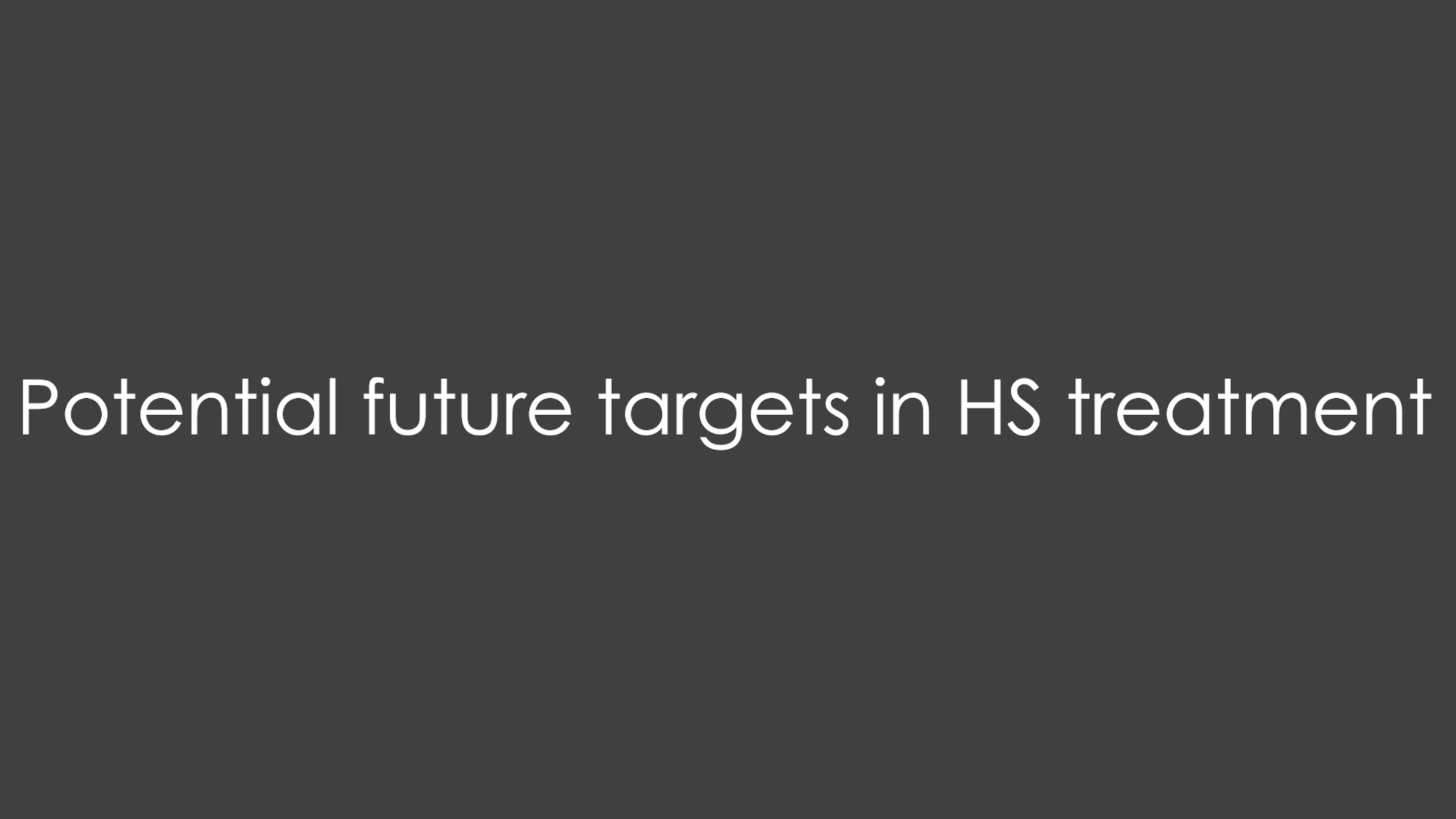 HS EADV 2022 - Potential future targets in HS treatment