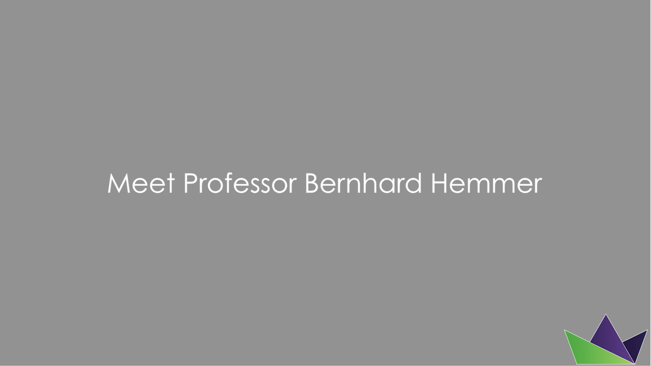 Meet Professor Bernhard Hemmer