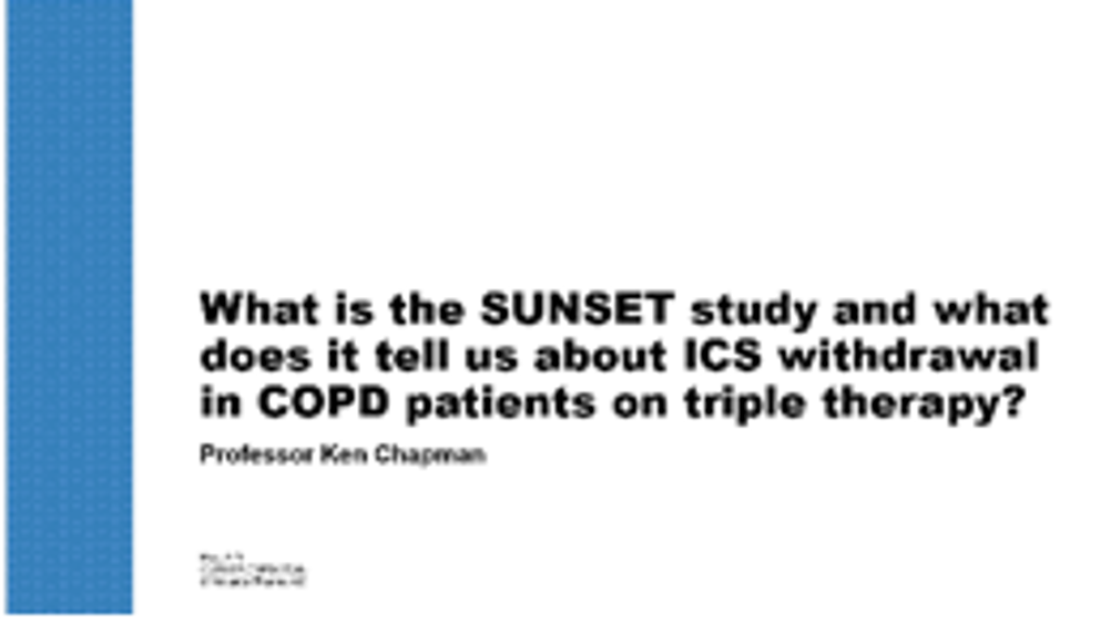 What is the SUNSET study and what does it tell us about ICS withdrawal in COPD patients on triple therapy
