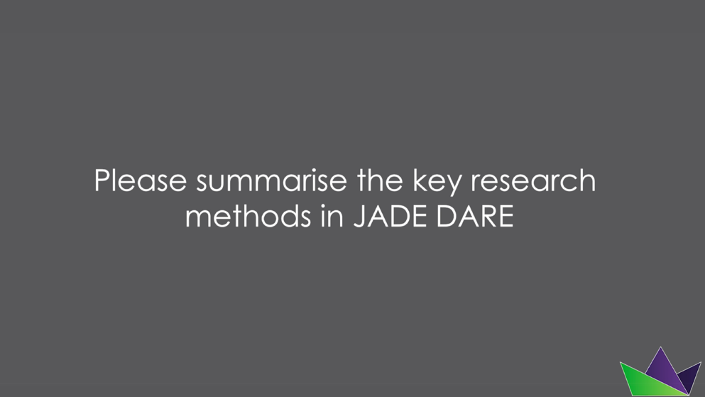 Clip2Research methods used in JADE DARE