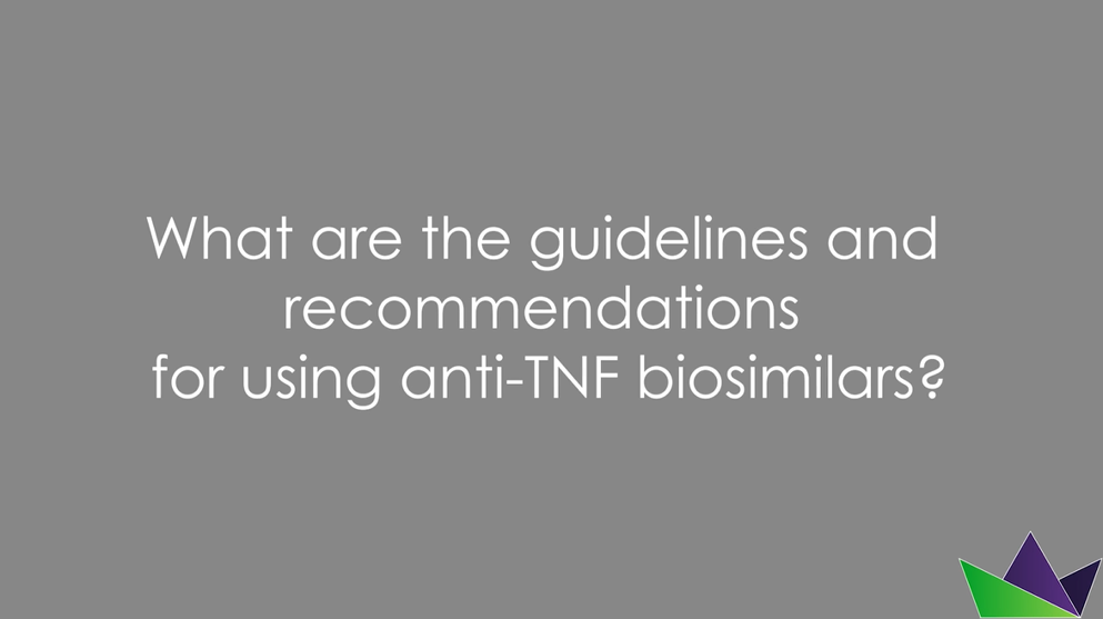 What are the guidelines and recommendations for using anti-TNF biosimilars