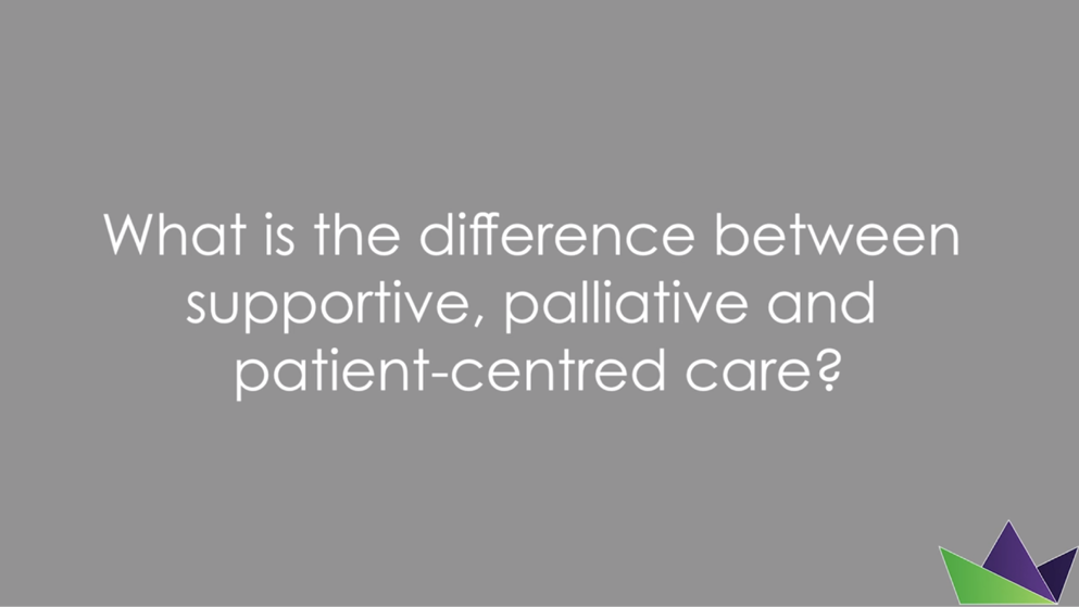 What is the difference between supportive care, palliative care and patient-centred care?