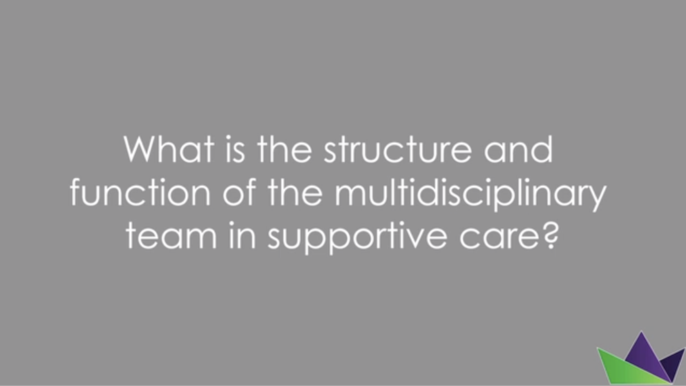 What is the structure and function of the multidisciplinary team in supportive care?