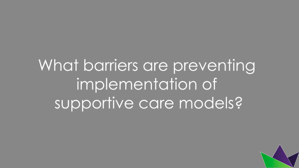 What barriers are preventing implementation of supportive care models?