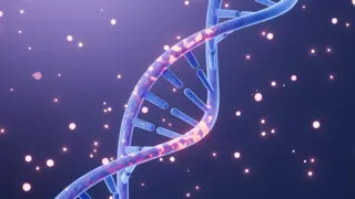Mutated DNA and molecules, scientific biotechnology, 3d rendering